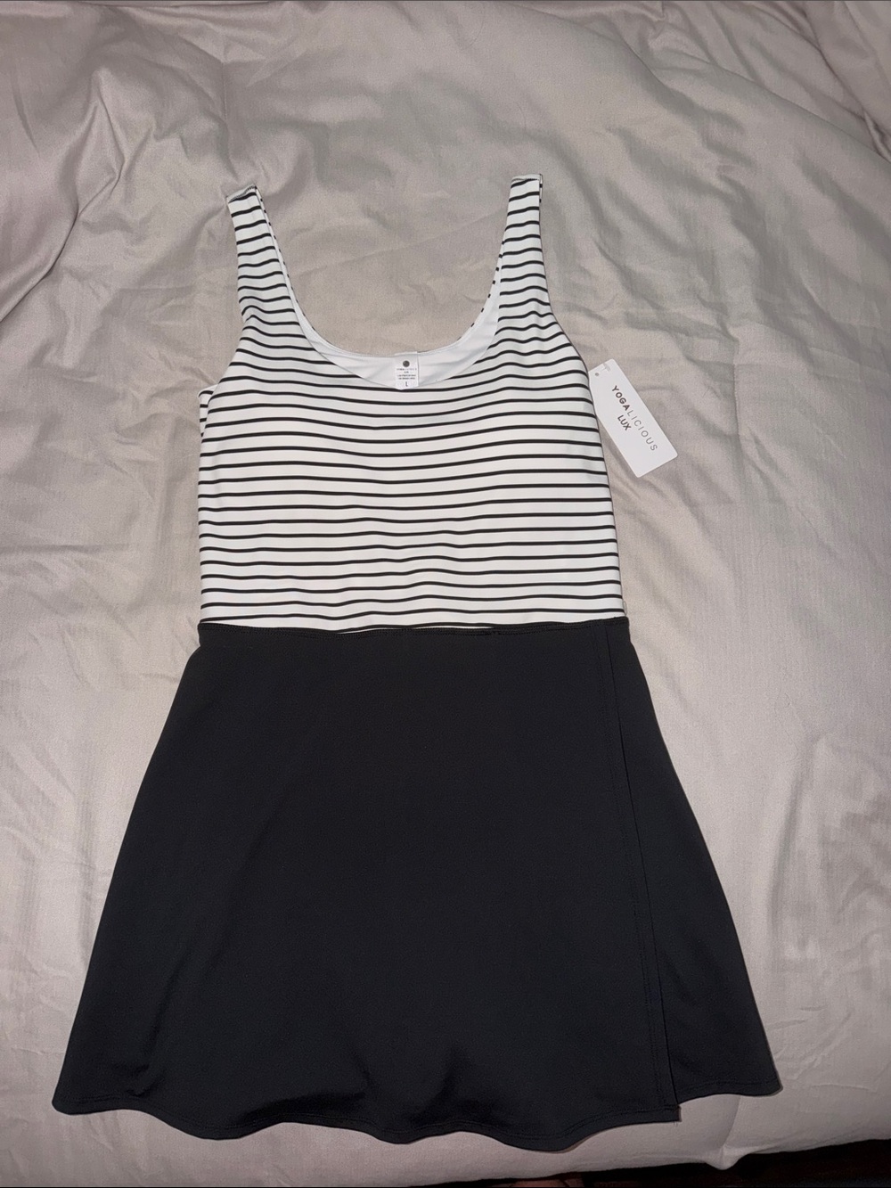 Yogalicious Striped Black & White athletic dress